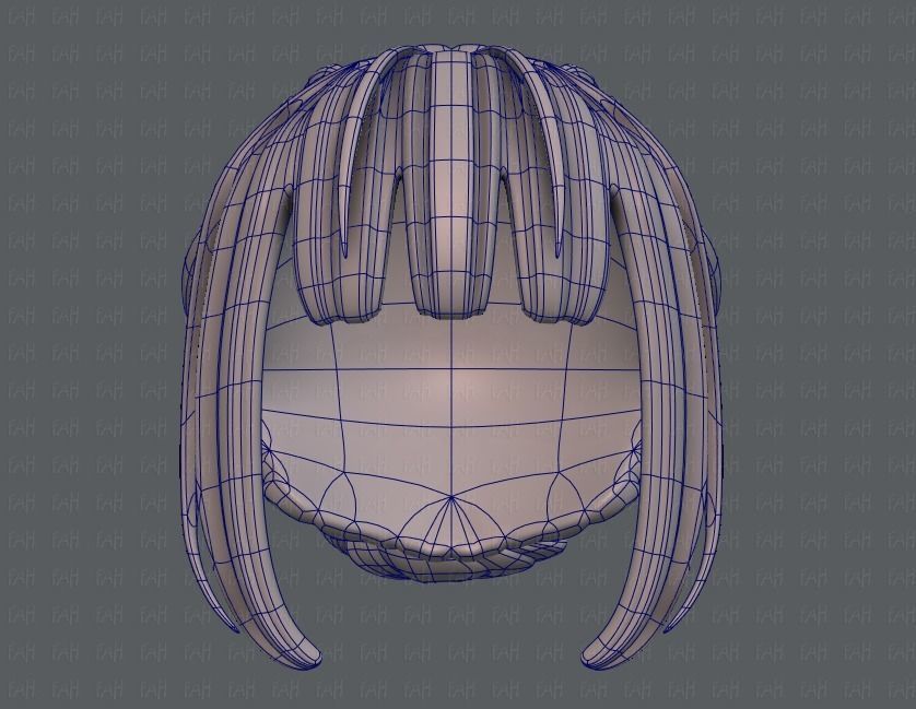 3D Hair style for girl V20 Low-poly 3D model_38