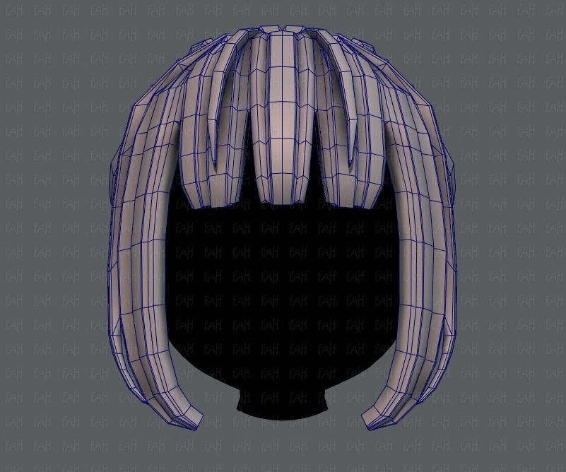 3D Hair style for girl V20 Low-poly 3D model_25