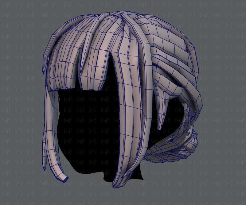 3D Hair style for girl V20 Low-poly 3D model_32