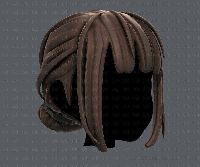 3D Hair style for girl V20 Low-poly 3D model_2
