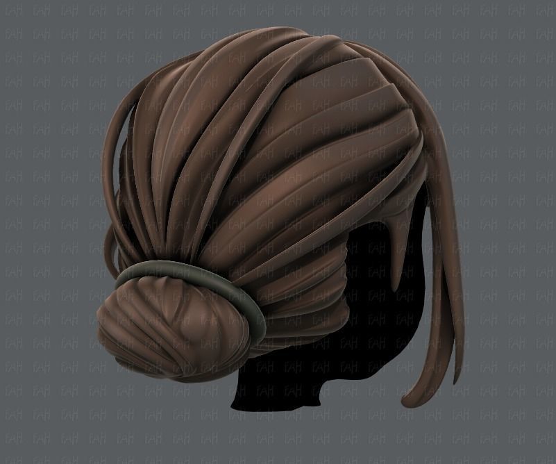 3D Hair style for girl V20 Low-poly 3D model_4