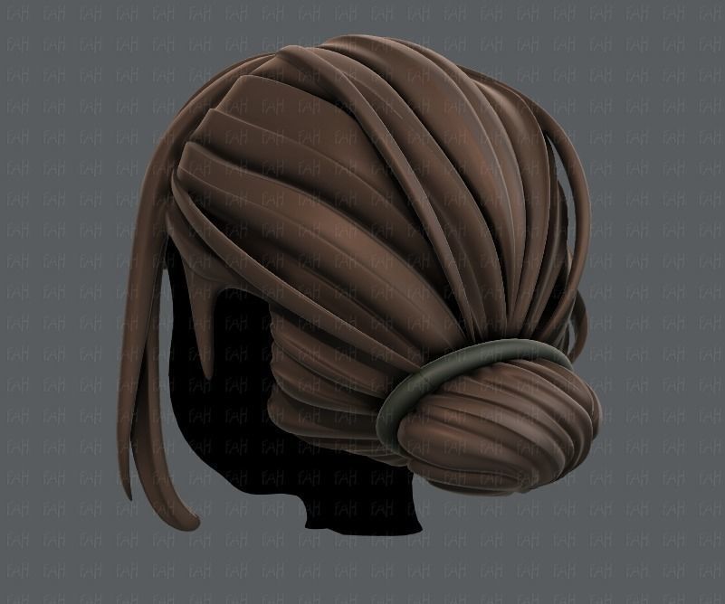3D Hair style for girl V20 Low-poly 3D model_6