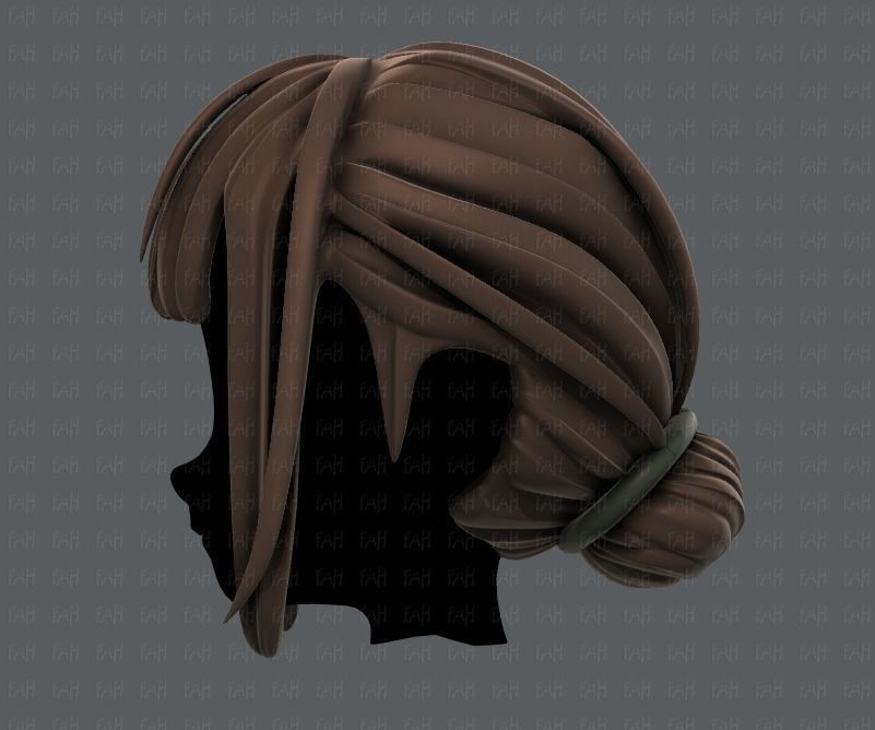 3D Hair style for girl V20 Low-poly 3D model_7