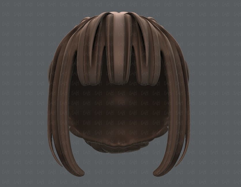 3D Hair style for girl V20 Low-poly 3D model_37
