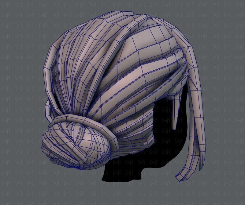 3D Hair style for girl V20 Low-poly 3D model_28