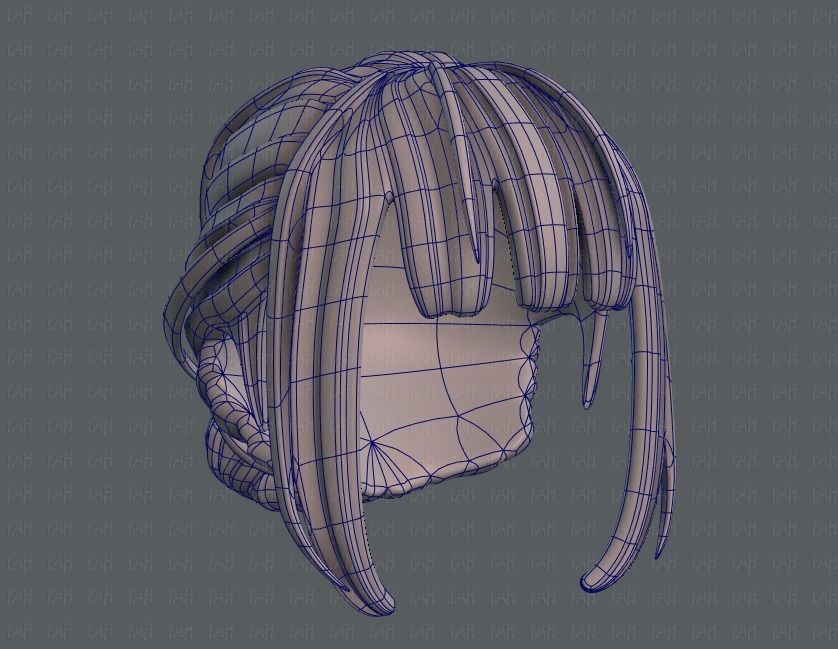 3D Hair style for girl V20 Low-poly 3D model_42