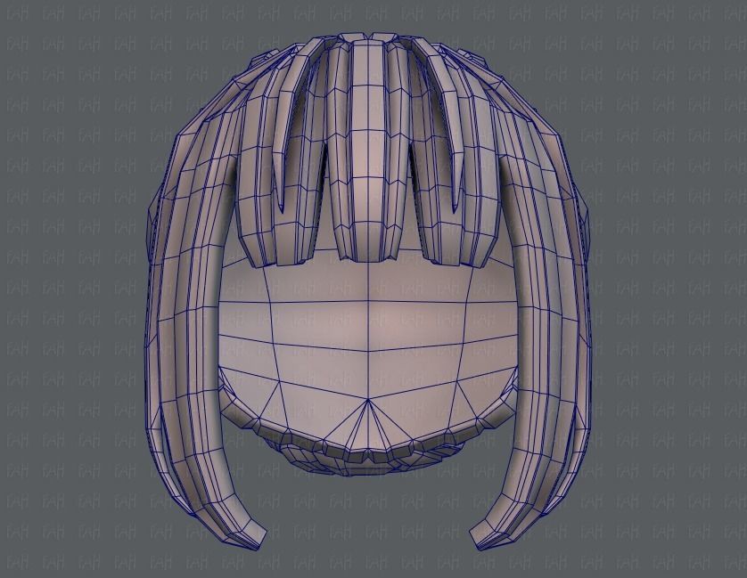 3D Hair style for girl V20 Low-poly 3D model_40