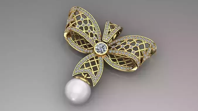 Pearls Pendant Butterfly 3D print model