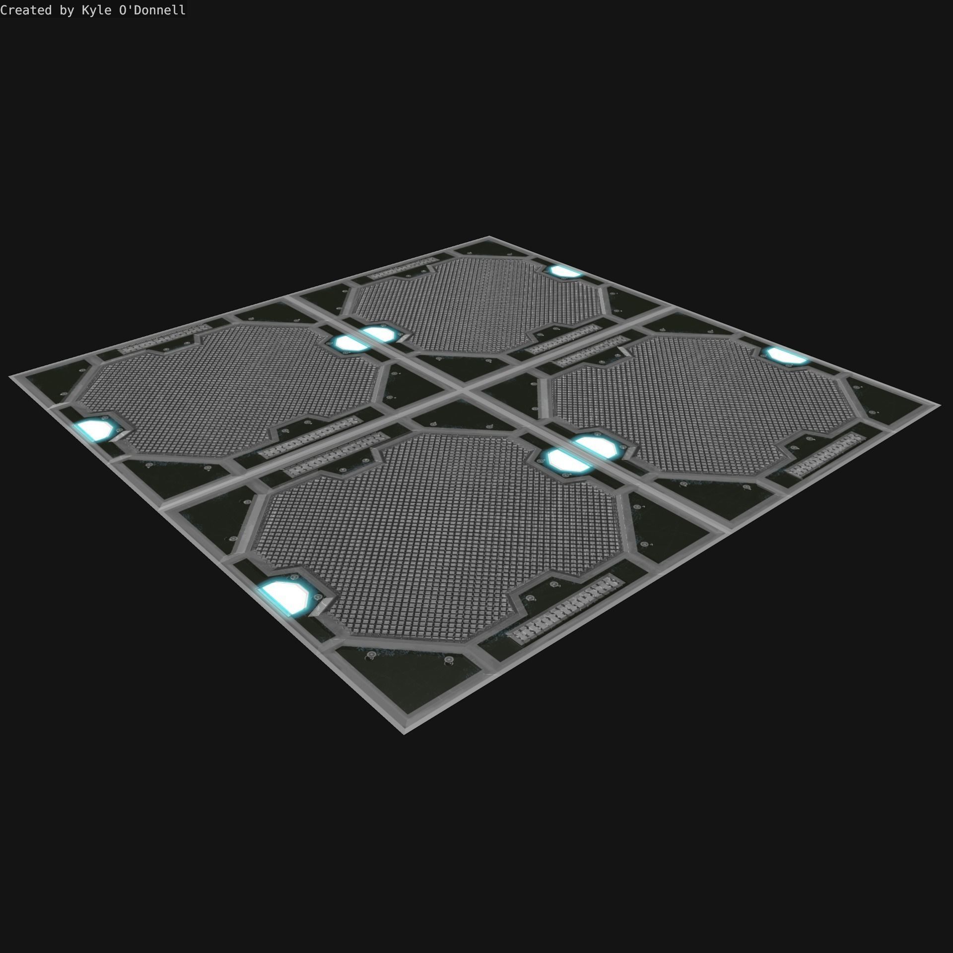 Sci-Fi Panel Texture Low-poly 3D model_3