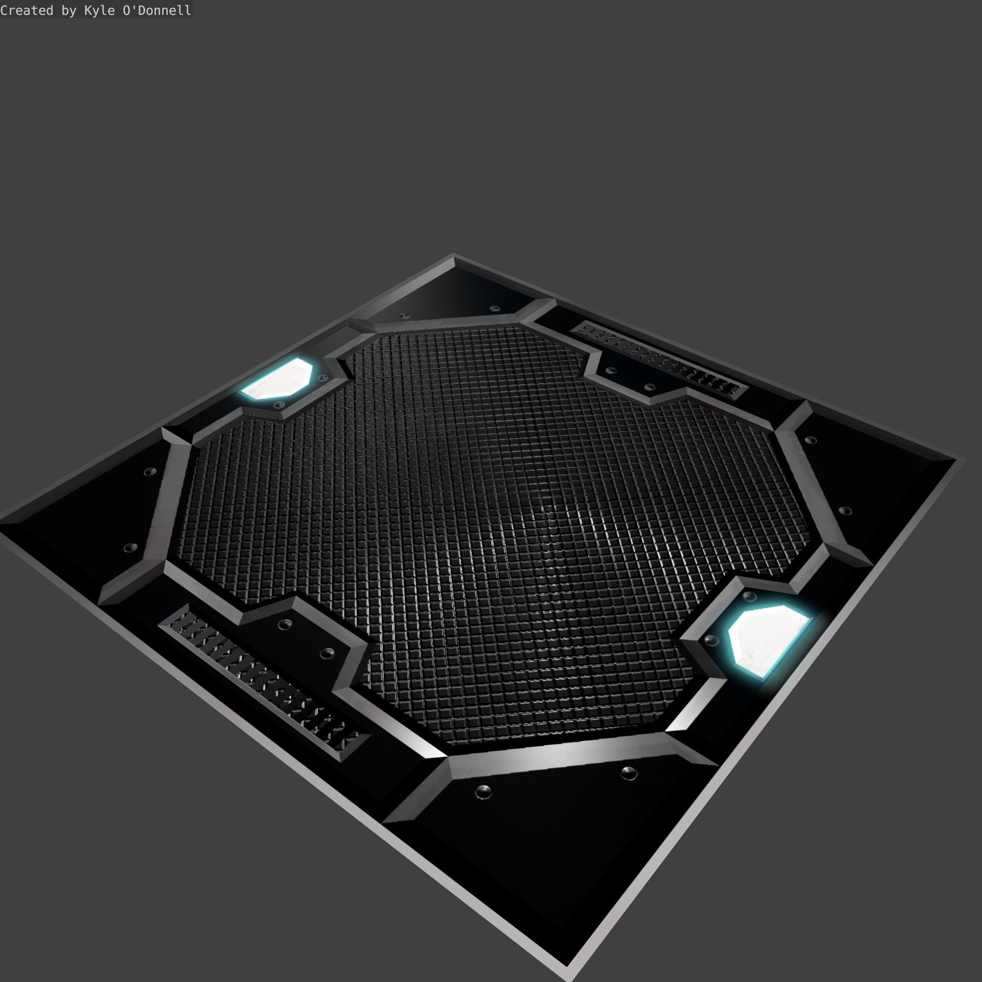 Sci-Fi Panel Texture Low-poly 3D model_2