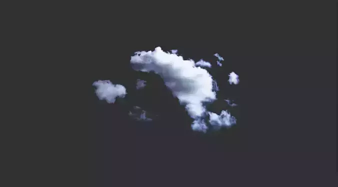 Cloud Set in sky Low-poly 3D model