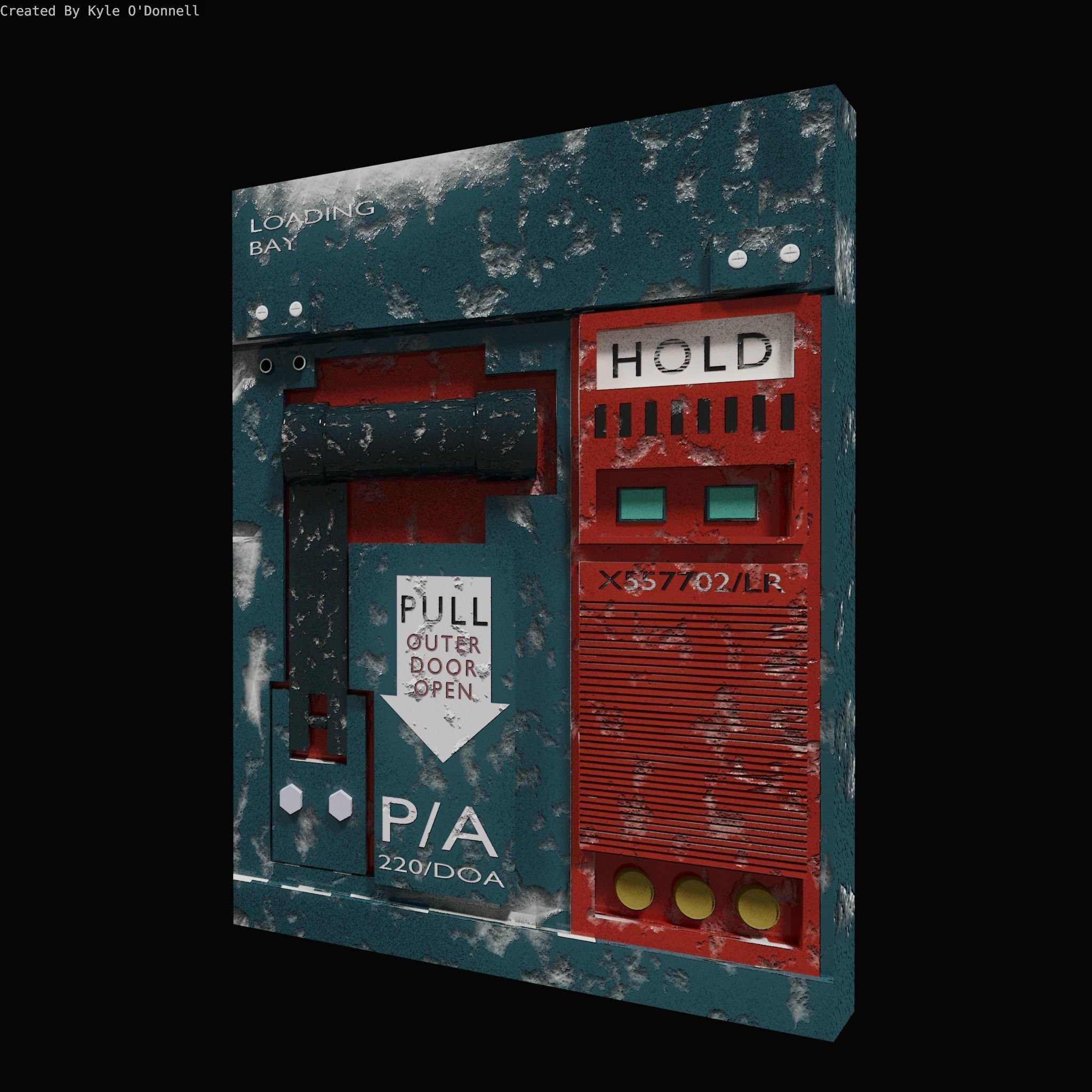 Sci-Fi Panel Textures - Airlock Release Low-poly 3D model_1