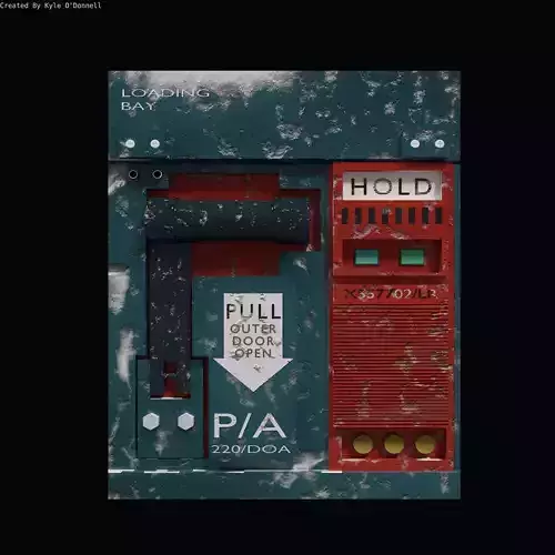 Sci-Fi Panel Textures - Airlock Release Low-poly 3D model