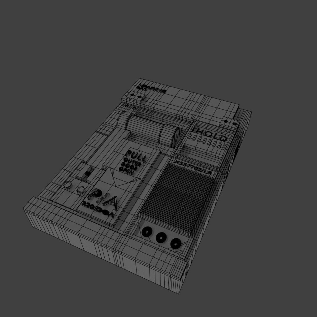 Sci-Fi Panel Textures - Airlock Release Low-poly 3D model_3