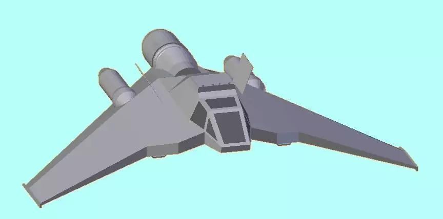 F-302 fighter jet flying in sky 3D model_0