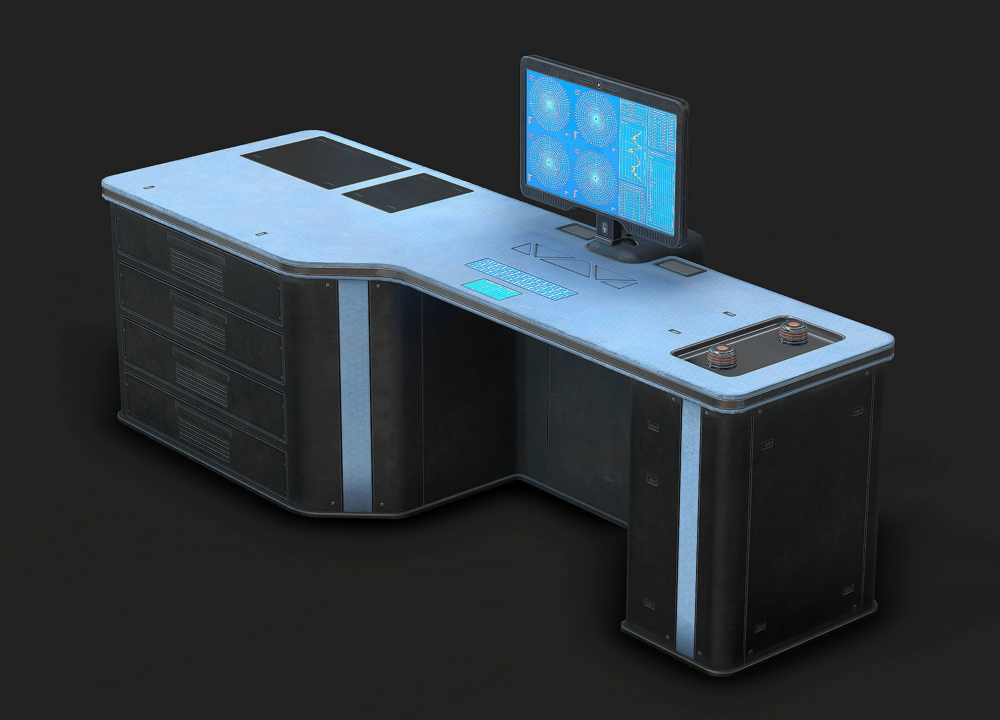 Sci Fi Lab Table Low Poly Low-poly 3D model_1