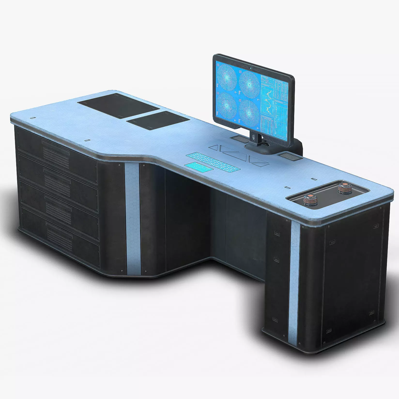 Sci Fi Lab Table Low Poly Low-poly 3D model_0