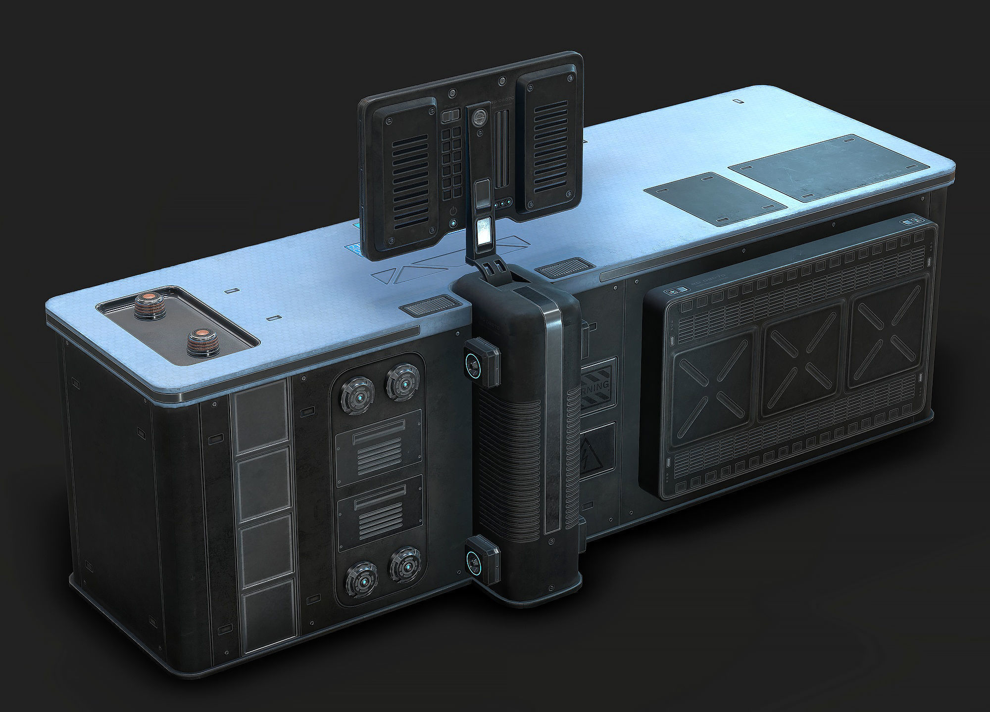 Sci Fi Lab Table Low Poly Low-poly 3D model_5