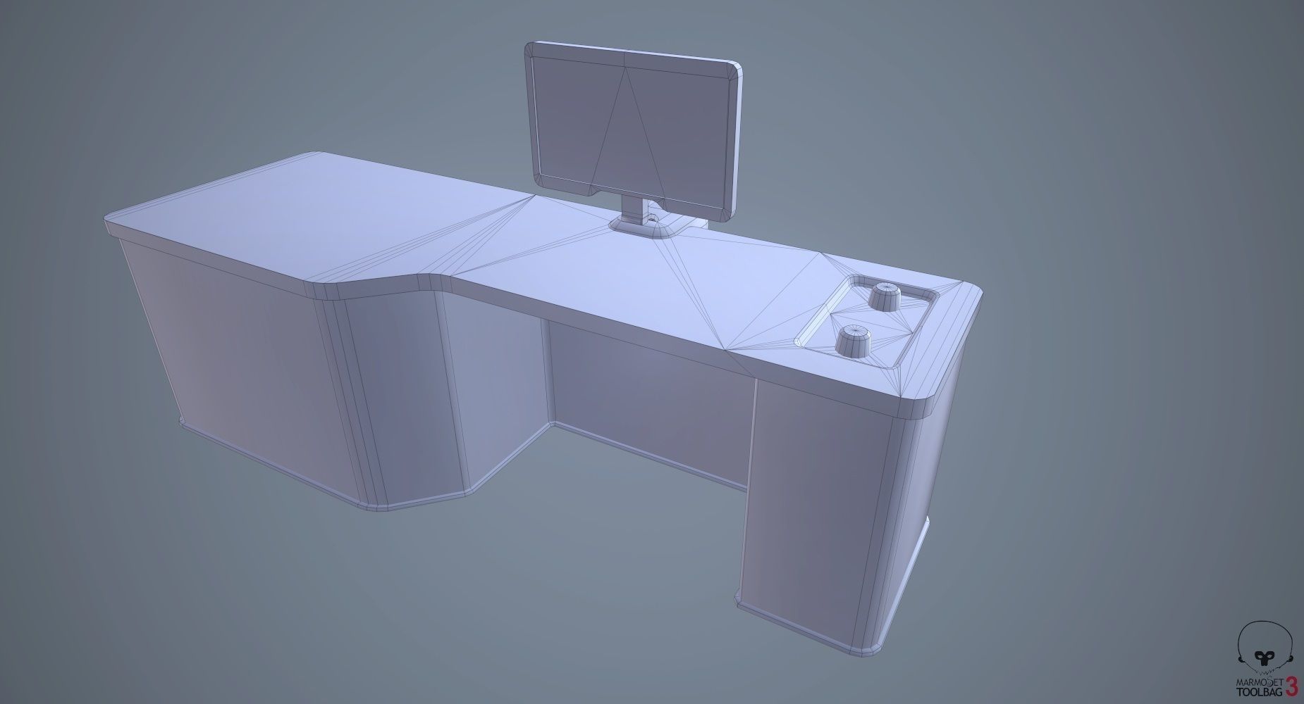 Sci Fi Lab Table Low Poly Low-poly 3D model_7