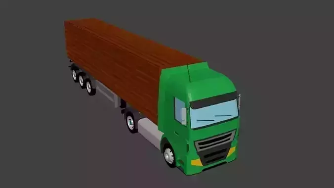 Container truck lowpoly