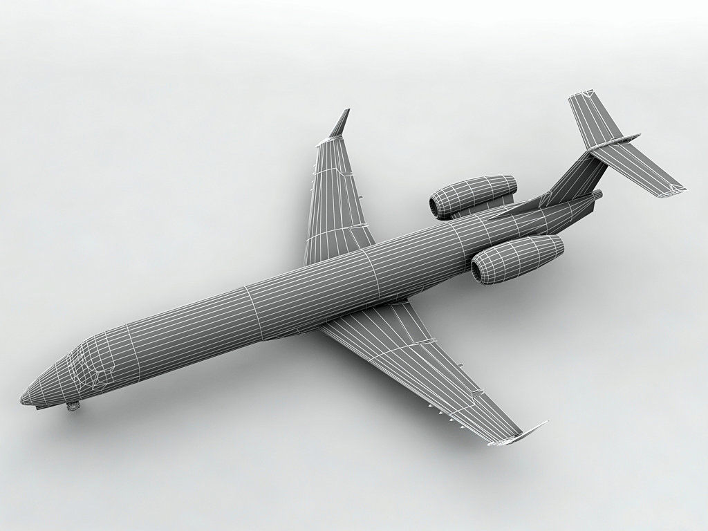 Embraer ERJ 145 - Continental Express Low-poly 3D model_3