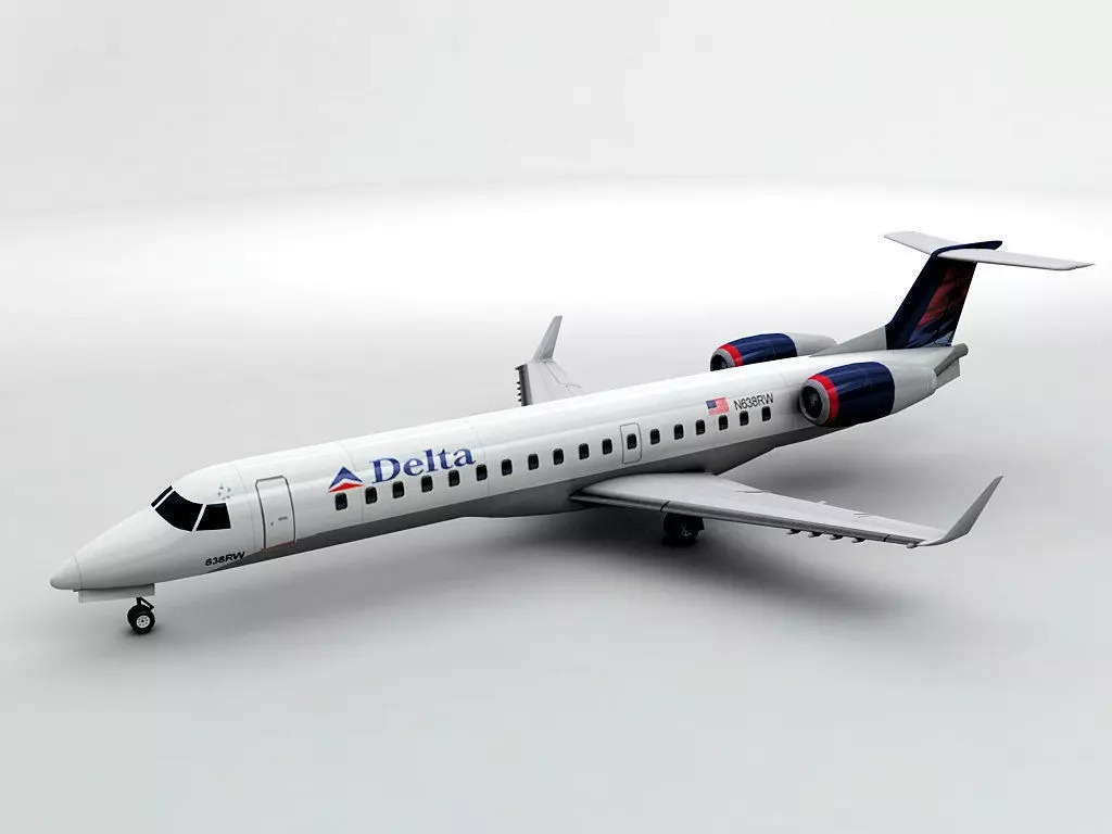 Embraer ERJ 145 - Delta Airlines Low-poly 3D model_0