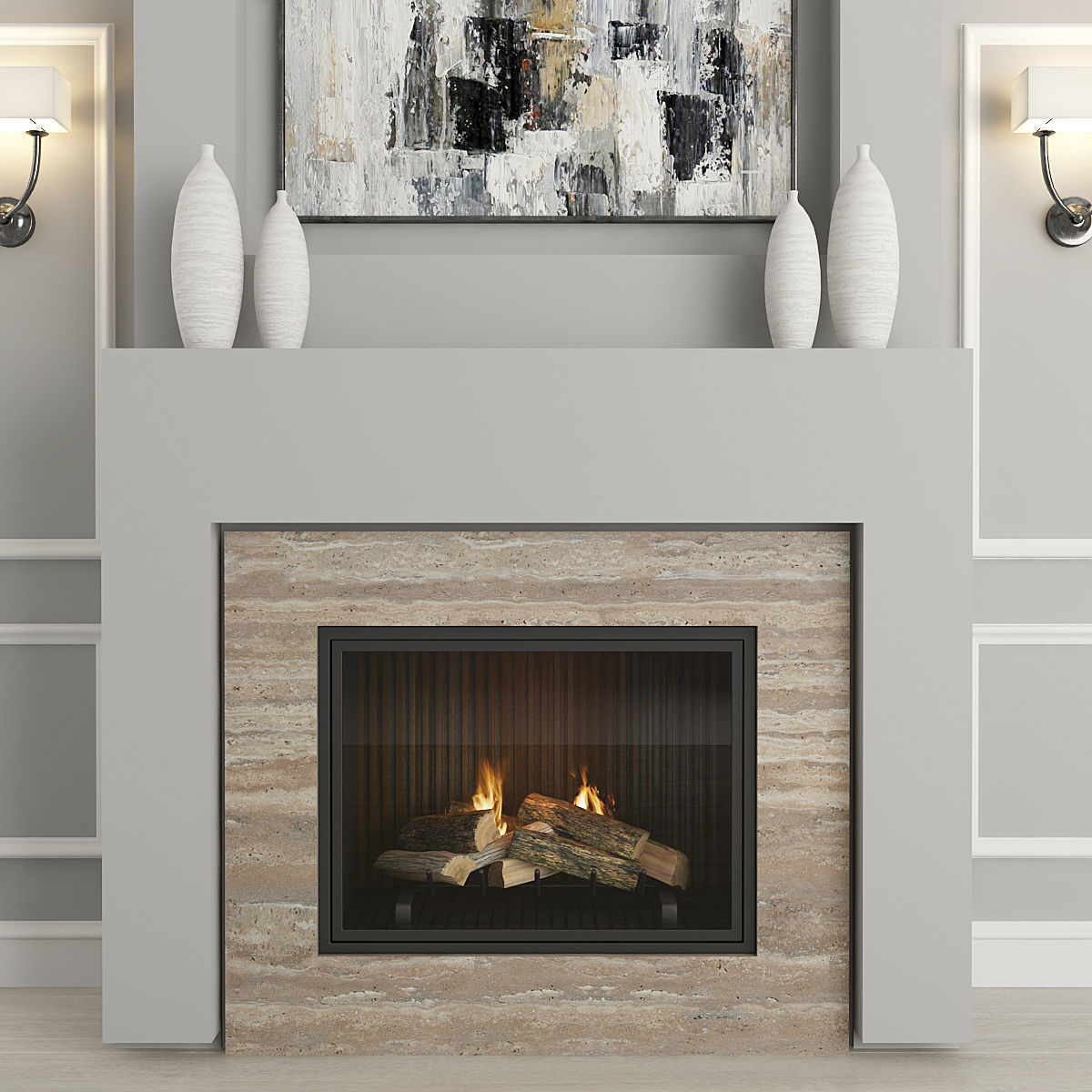 Fireplace and Decor 18 3D model_1