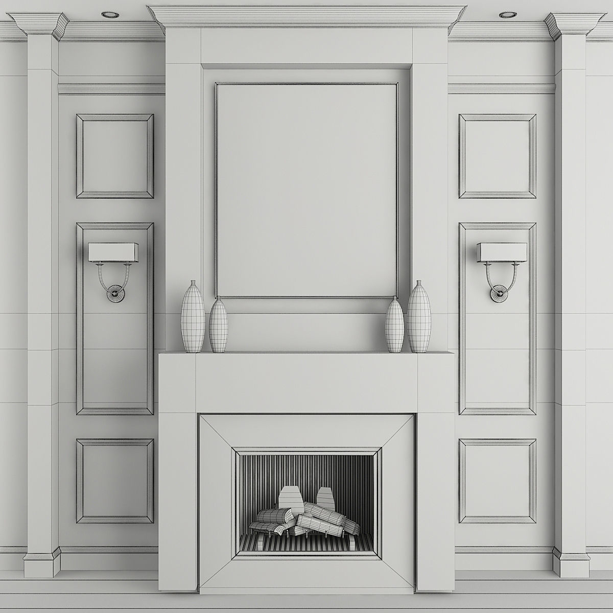Fireplace and Decor 18 3D model_6