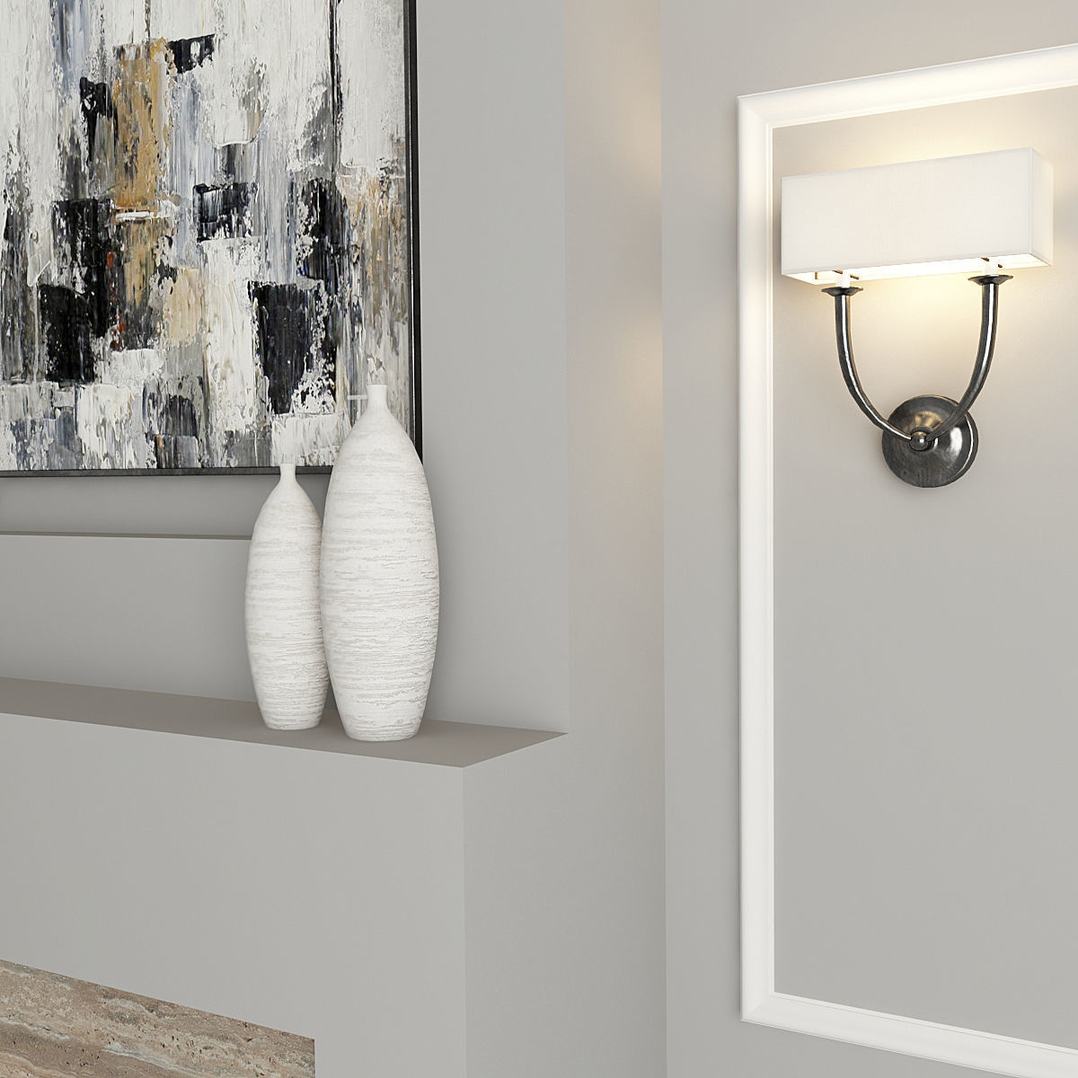 Fireplace and Decor 18 3D model_5