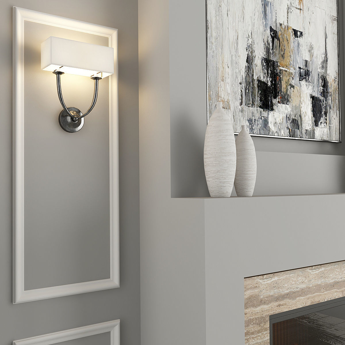 Fireplace and Decor 18 3D model_4