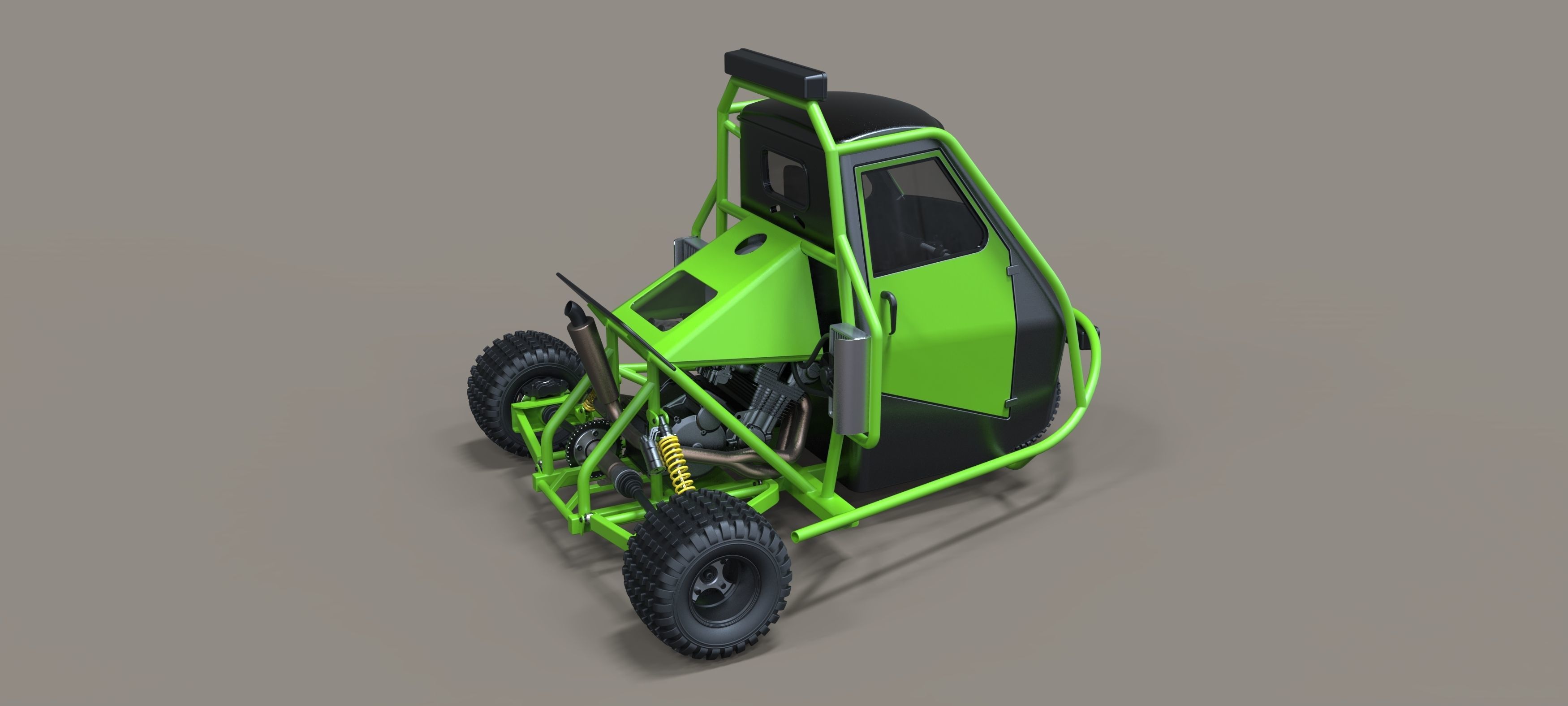 Ape rally car 3D model_9