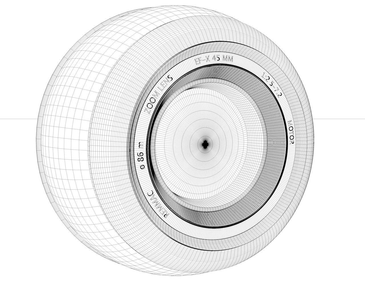 Sphere-Camera pair of silver camera lenses 3D model_3