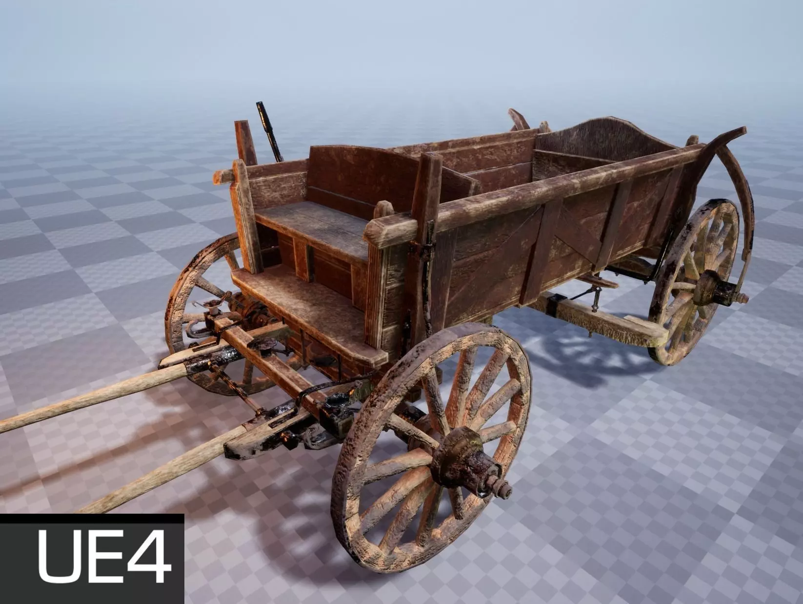 Horse Cart UE4 Ready Low-poly 3D model_0