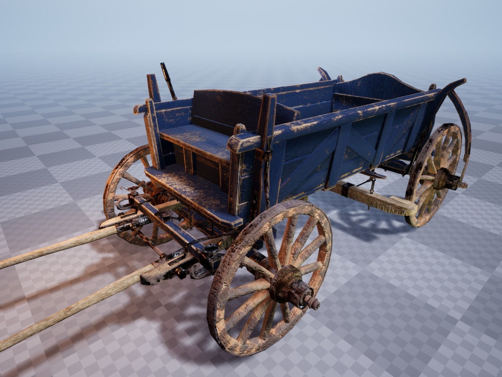 Horse Cart UE4 Ready Low-poly 3D model_2