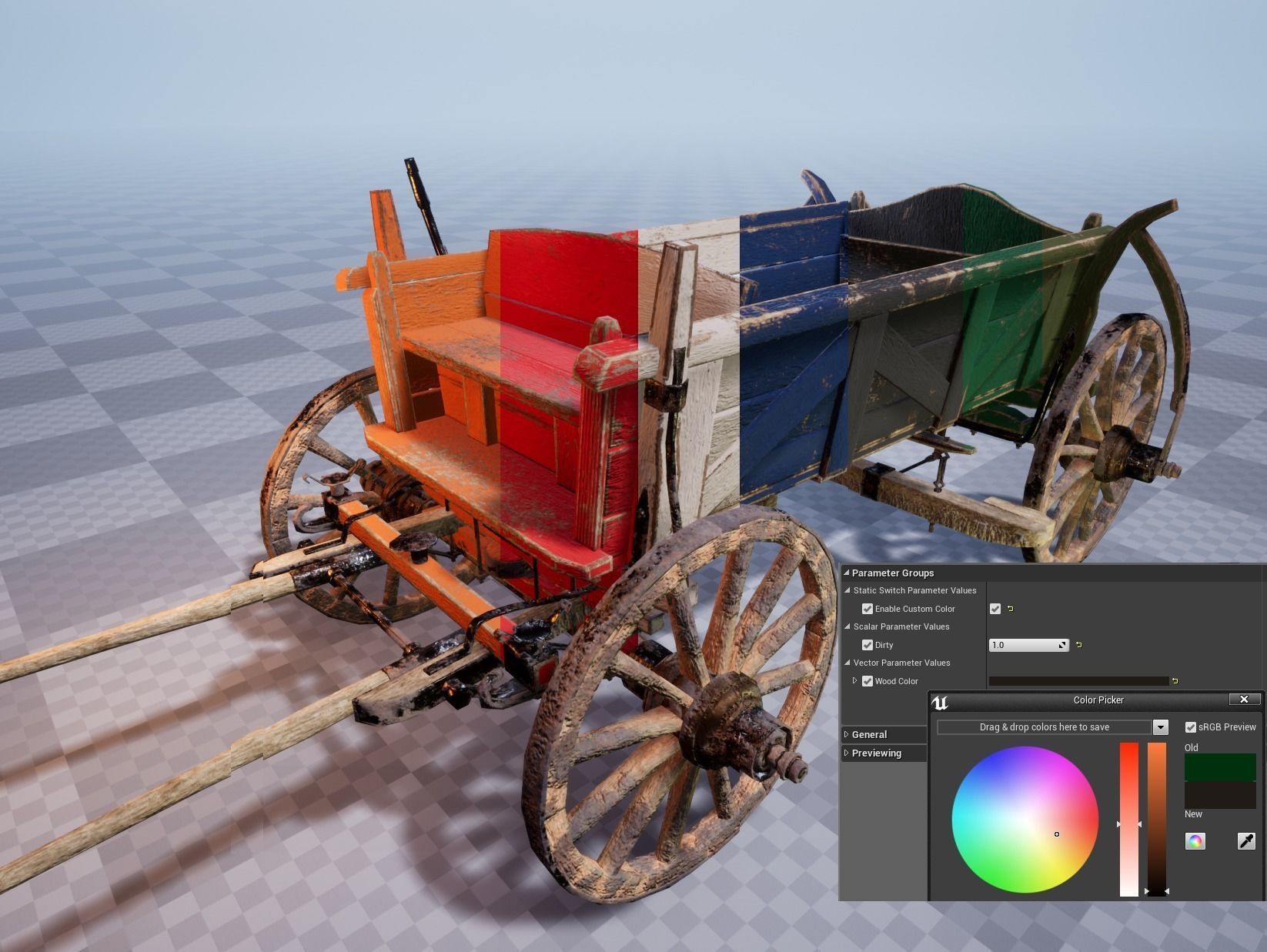 Horse Cart UE4 Ready Low-poly 3D model_7