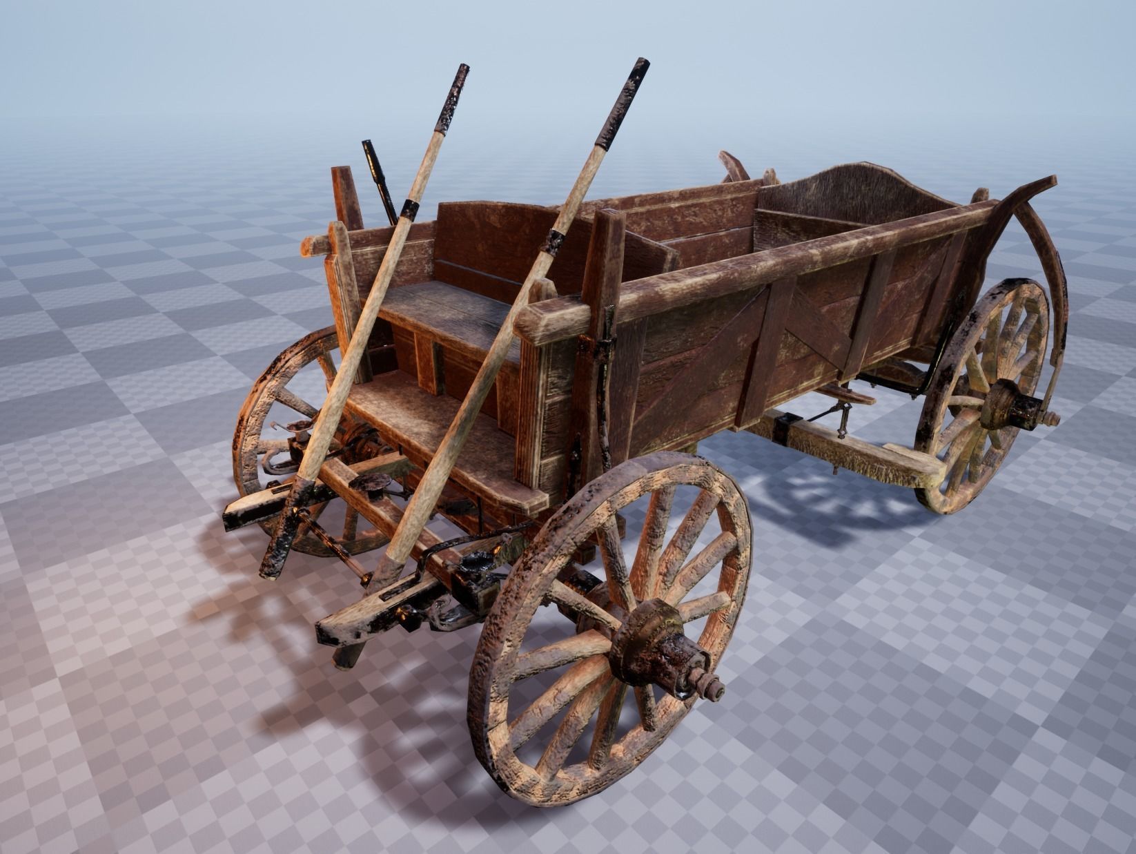 Horse Cart UE4 Ready Low-poly 3D model_14