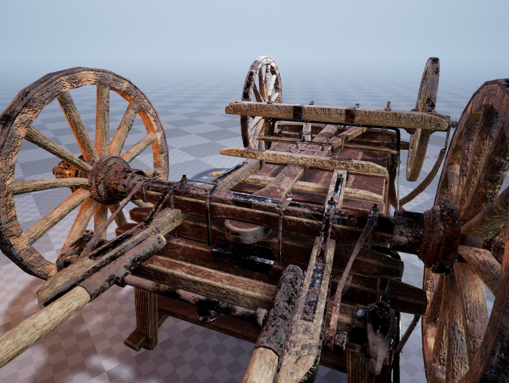 Horse Cart UE4 Ready Low-poly 3D model_10