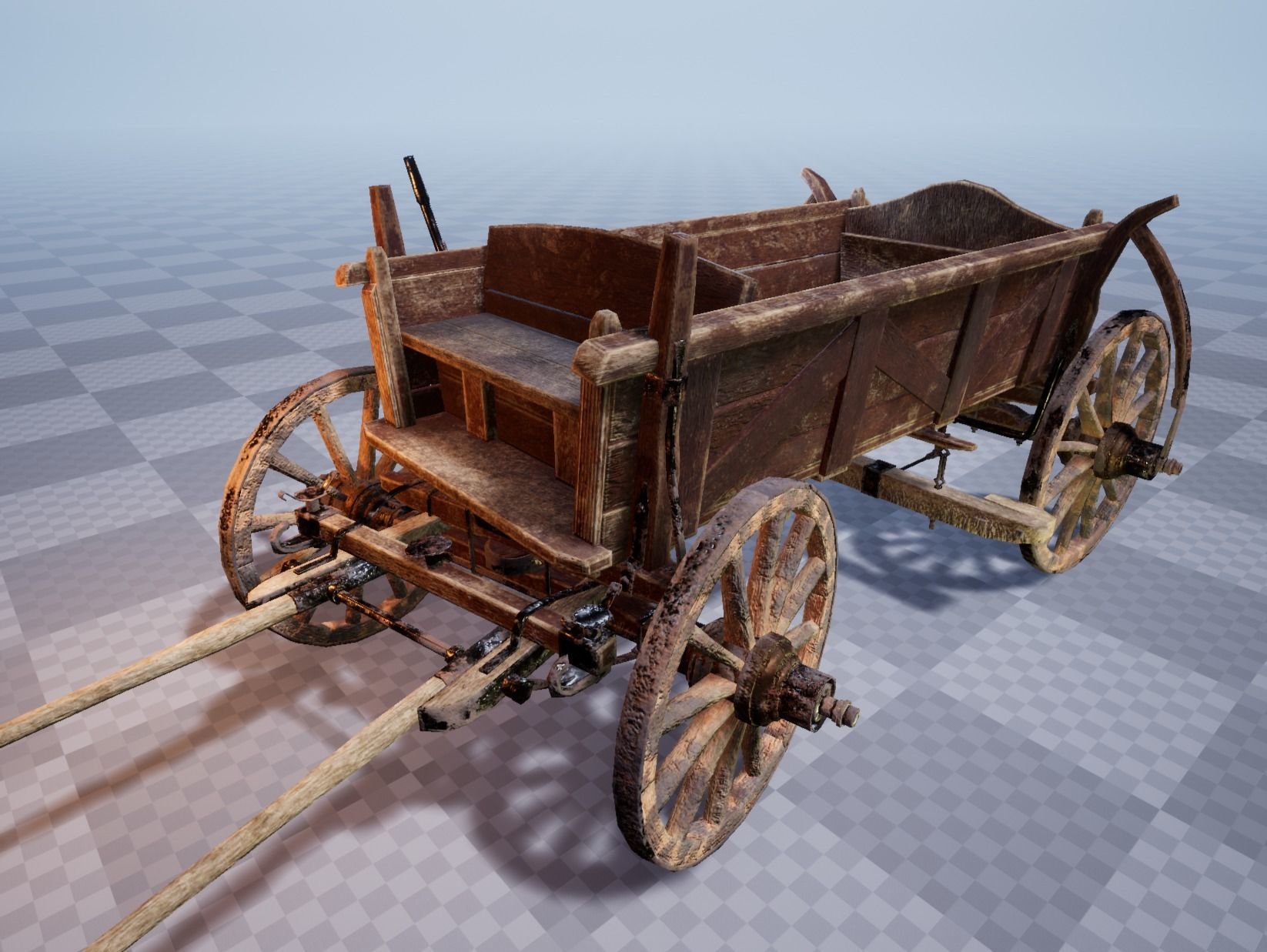 Horse Cart UE4 Ready Low-poly 3D model_15