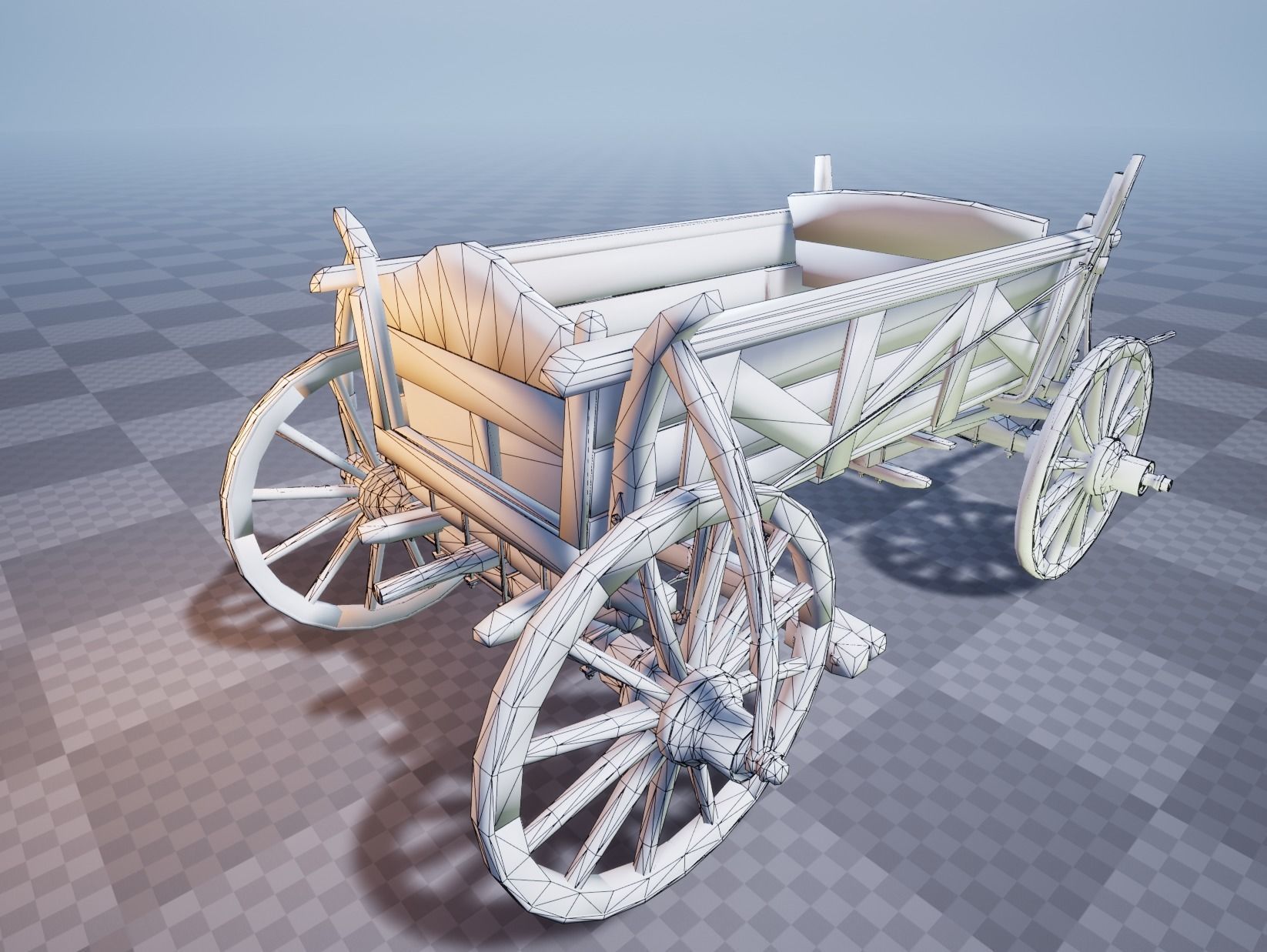 Horse Cart UE4 Ready Low-poly 3D model_5