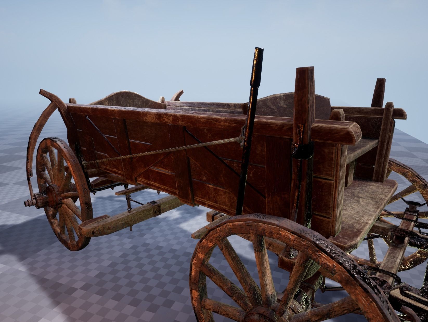 Horse Cart UE4 Ready Low-poly 3D model_13