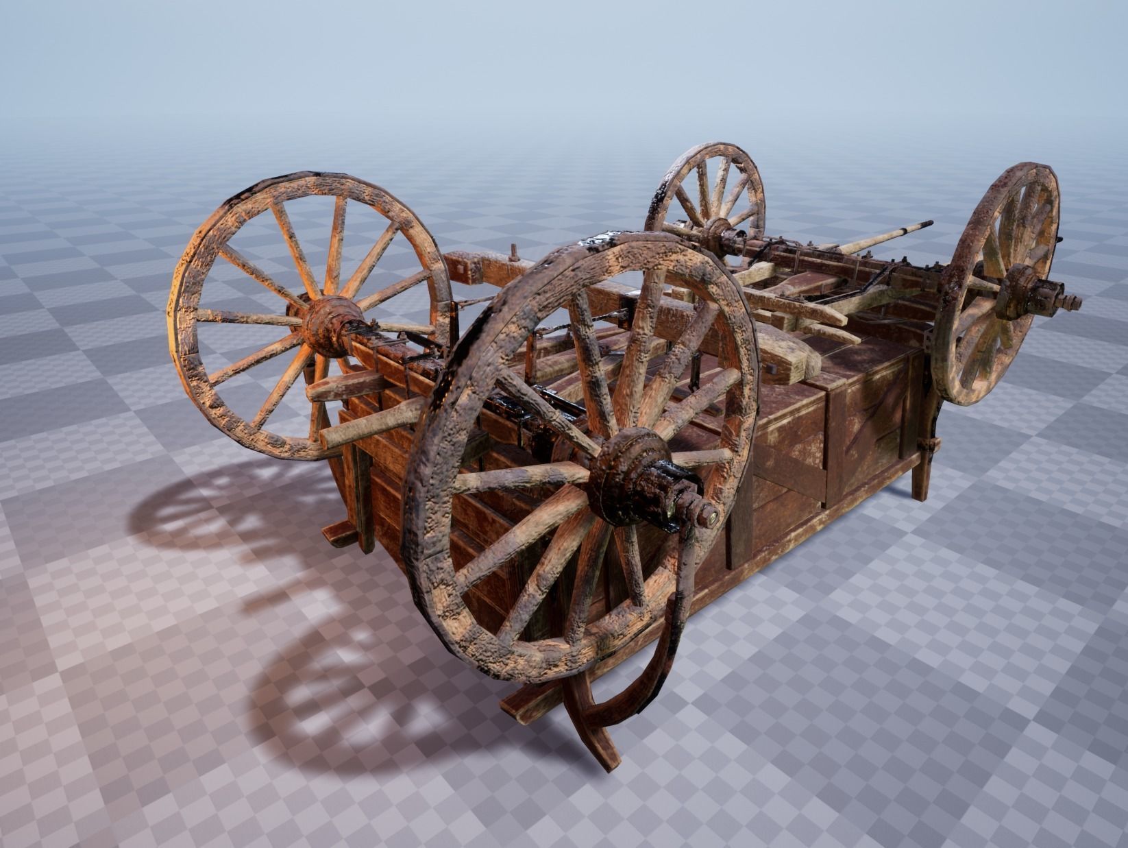 Horse Cart UE4 Ready Low-poly 3D model_9