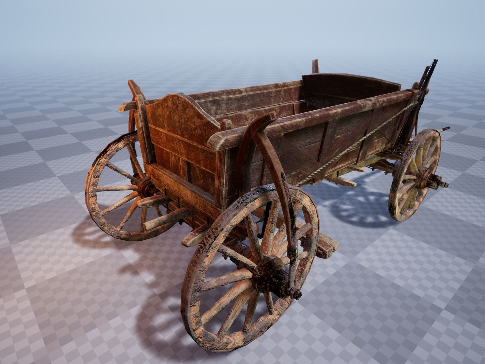 Horse Cart UE4 Ready Low-poly 3D model_6