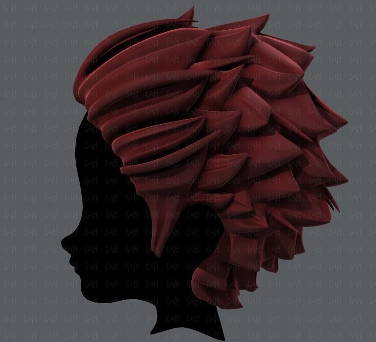 3D Hair style for boy V20 Low-poly 3D model_7