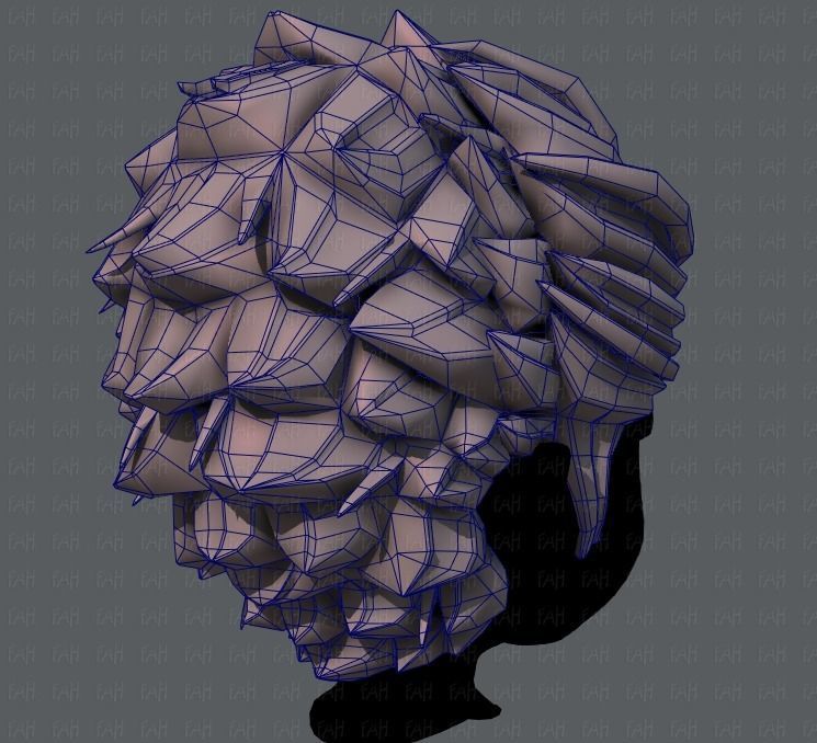 3D Hair style for boy V20 Low-poly 3D model_28