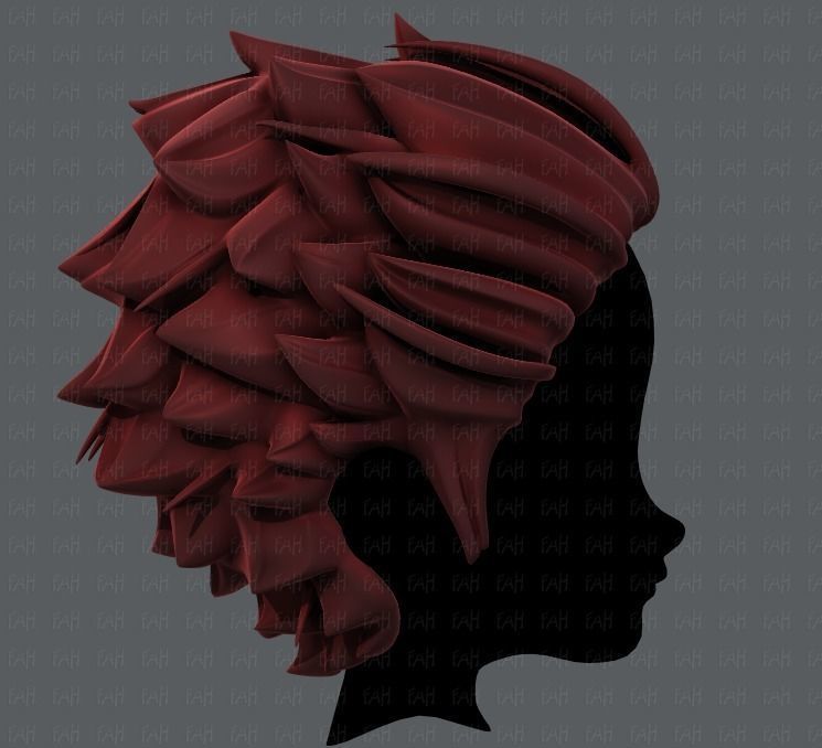 3D Hair style for boy V20 Low-poly 3D model_3