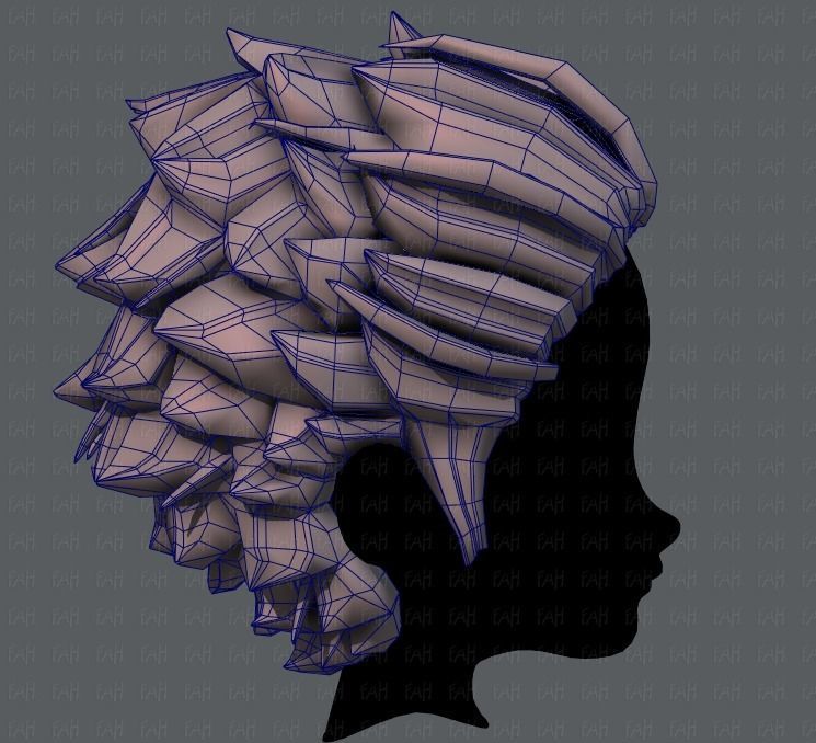 3D Hair style for boy V20 Low-poly 3D model_27