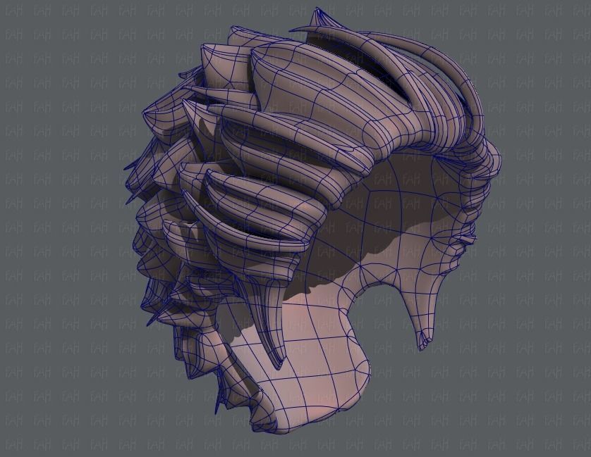 3D Hair style for boy V20 Low-poly 3D model_42