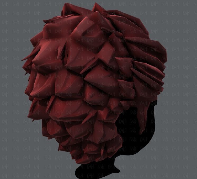 3D Hair style for boy V20 Low-poly 3D model_20