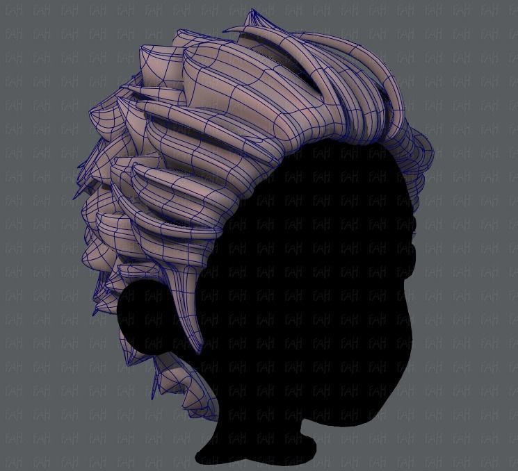 3D Hair style for boy V20 Low-poly 3D model_10