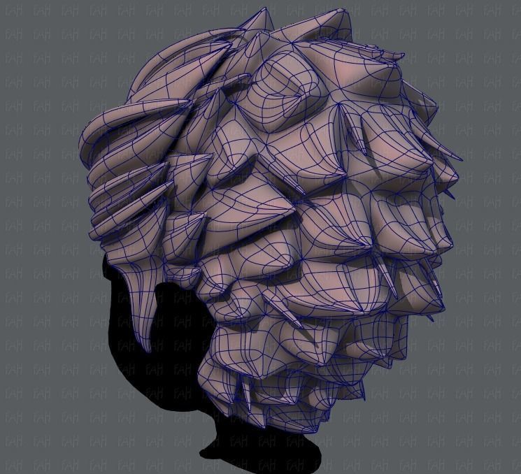 3D Hair style for boy V20 Low-poly 3D model_14